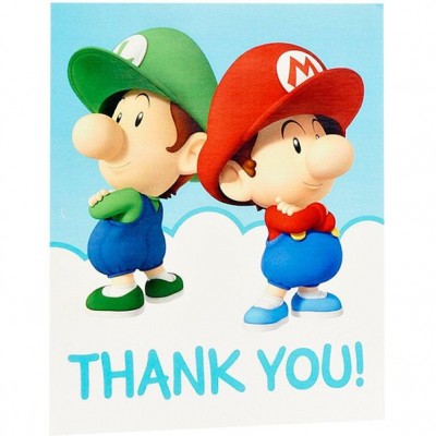 Carte de remerciement (16pcs) Super Mario